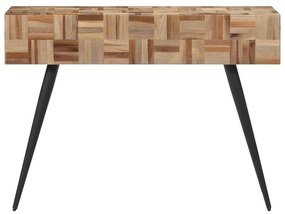 Mesa consola 110x34x80 cm madeira de teca recuperada maciça