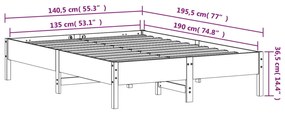 Cama sem colchão 135x190 cm madeira de pinho maciça