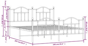 Estrutura de cama sem colchão com pés 160x200 cm preto