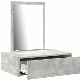 Mesa de Maquiagem Suspensa Cinza Concreto 60x40x70 cm