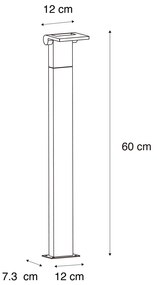 Candeeiro de jardim moderno antracite 60 cm com LED IP54 - Zane Moderno