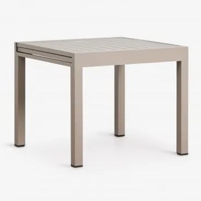 Mesa De Jardim Extensível Em Alumínio Starmi 90-180x90 Cm Moka Brown - Sklum