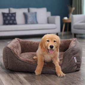 Cama lavável para cães 90 x 25 x 75 cm castanha