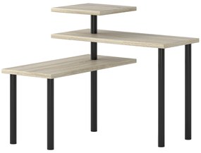 Prateleiras de Cozinha de 3 Níveis Estante de Cozinha com 3 Prateleiras Giratórias Estrutura de Metal e Design em Degraus 40x18x36,5 cm Madeira