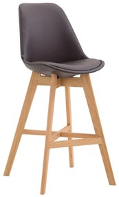 Banco de bar Cannes em couro sintético e com estrutura de Cor Natural 48 x 112 x 56 cm Castanho