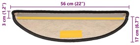 Tapetes escada adesivos aspeto sisal 30 pcs 56x17x3cm antracite