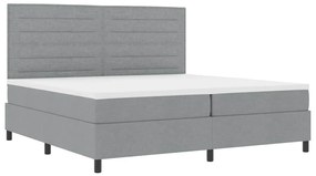 Cama Box Spring com Colchão Cinza Claro 200x200 cm Tecido