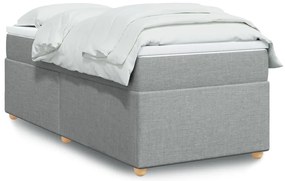 vidaXL Cama com molas/colchão 80x200 cm tecido cinza-claro