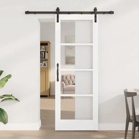 Porta Deslizante vidaXL com Conjunto de Ferragens 'ORKDAL'Branca 73.5x198.5 cm