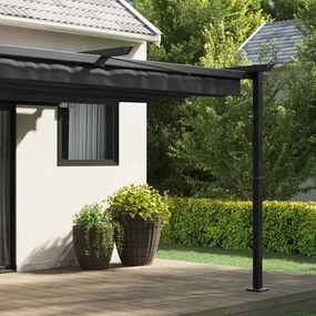 Gazebo Montado na Parede Antracite 3 x 4 m Aço