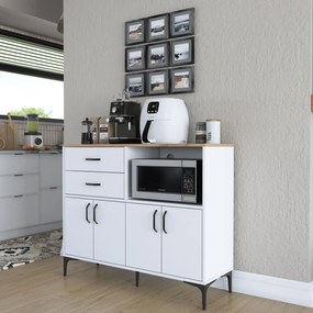 Armário Multiusos JE166 – Branco Nogal – 120x98,6x40 cm