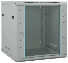 vidaXL Armário de Rede com armazenamento Cinzeto 60 x 60 x 65 cm Aço