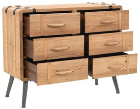 Armário com gavetas madeira de abeto maciça 91x35x73 cm