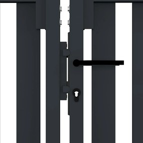 Portão de cerca com porta dupla 306x250 cm aço antracite