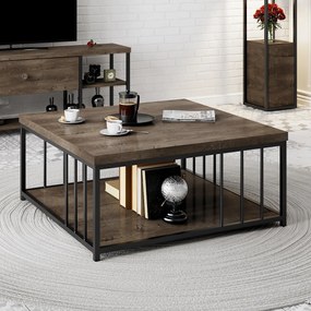 Mesa de Centro Zenn – Nogueira Preta – 90x90x40 cm