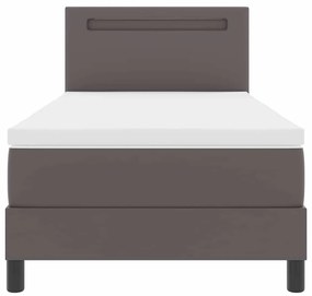 Cama Box com luzes de tira LED Manual Cinza e Branco 90 x 190 cm