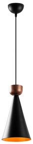 Candeeiro Suspenso Dodo – Preto e Cobre – 19 x 19 cm