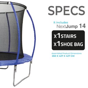 Trampolim Cama Elástica 4.27m NextJump 14 Biwond Preta