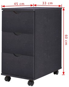 Unidade de gavetas 33x45x60 cm preto