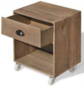 Mesas de cabeceira 2 pcs madeira sólida castanho
