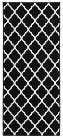 vidaXL Passadeira 100x300 cm polipropileno preto e branco