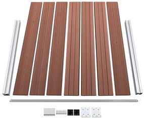 Painel de cerca 180x146 cm WPC castanho
