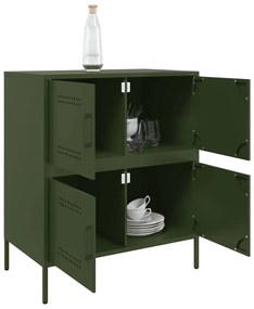 Aparador 68x39x79 cm aço verde azeitona