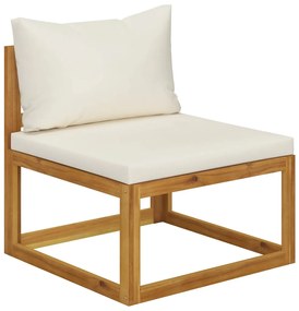 5 pcs conj. lounge jardim c/ almofadões madeira acácia maciça