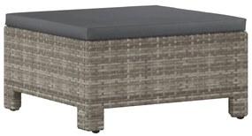 8 pcs conjunto lounge de jardim c/ almofadões vime PE cinzento