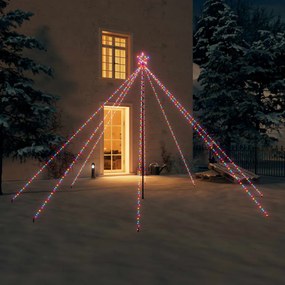 328745 vidaXL Iluminação p/ árvore de Natal int/ext 576 LEDs 3,6 m colorido