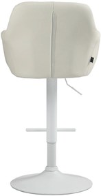 Banco de bar Natoma em couro sintético com estrutura branca 97-118 x 57 x 59 cm Creme