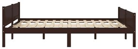 Estrutura de cama 120x200 cm pinho maciço castanho-escuro