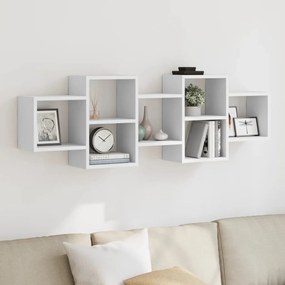 vidaXL Prateleira de parede 129x18x42 cm derivados de madeira branco