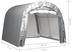 Tenda de armazenamento 300x300 cm aço cinzento