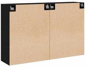 Gabinetes Suspensos 2 pcs Carvalho Preto Madeira Engenheirada