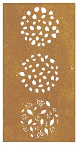 Decoração p/ muro de jardim 105x55 cm aço corten design folhas