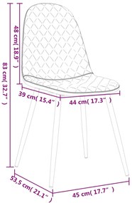 Cadeiras de jantar 4 pcs veludo cinzento-claro