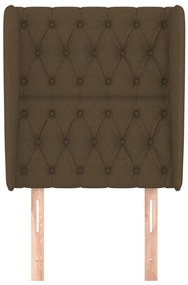 Cabeceira cama c/ abas tecido 83x23x118/128 cm castanho-escuro