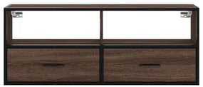 Móvel p/TV 100x31x39,5cm deriv. madeira/metal carvalho castanho