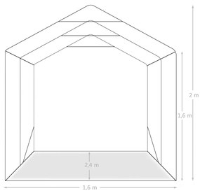 Tenda de Garagem - 1,6x2,4 m - Aço Galvanizado