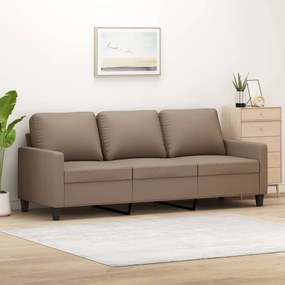 vidaXL Sofá de 3 lugares 180 cm couro artificial cor cappuccino