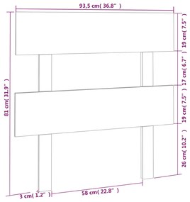 Cabeceira de cama 93,5x3x81 cm pinho maciço branco