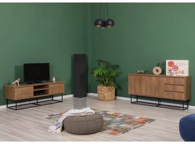 Conjunto de Mobiliário de Sala de Estar Laxus – Nogueira/Preto – 90x39