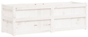 Vaso/floreira de jardim 150x50x50cm madeira pinho maciça branco