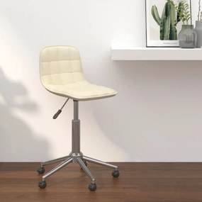 vidaXL Cadeira de jantar giratória tecido cor creme