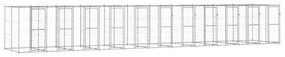 vidaXL Canil de exterior 26,62 m² aço galvanizado