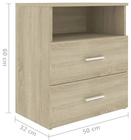 Mesas de cabeceira 2 pcs 50x32x60 cm carvalho sonoma
