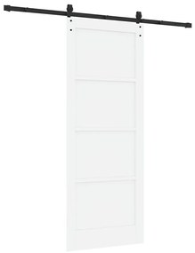 Porta Deslizante vidaXL com Conjunto de Hardware Branca 83x211 cm Made