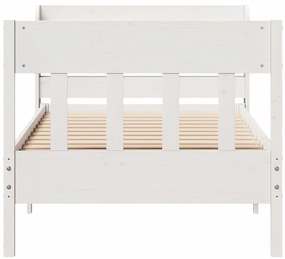 Cama sem colchão 90x200 cm madeira de pinho maciça branco