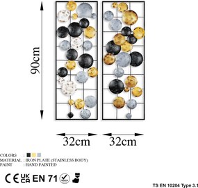 Acessório Decorativo de Parede Camber – Multicolor – 32x92x4 cm (2 Peç